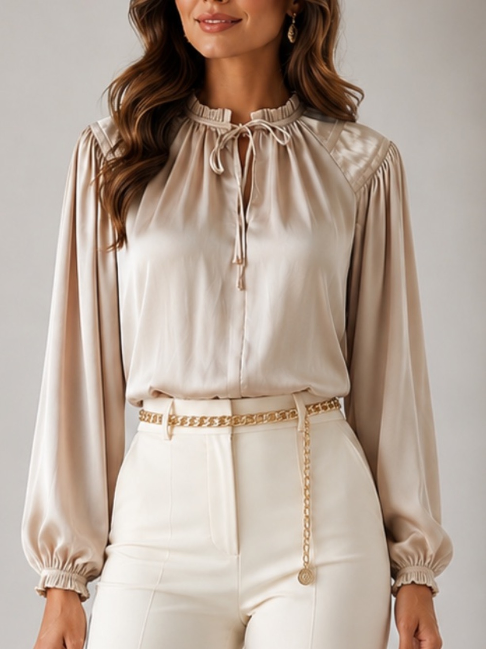 Philosophy Cream Blouse with Elegant Design